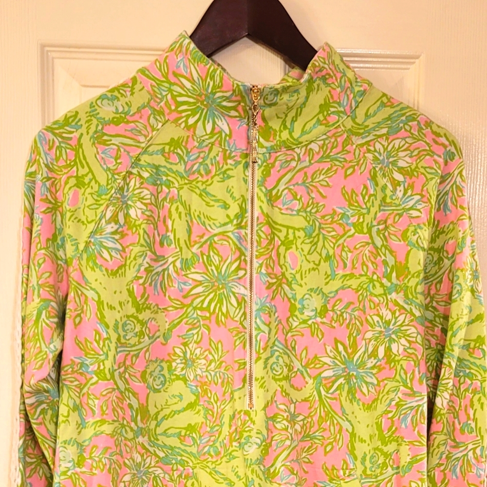 Lilly Pulitzer Skipper Popover Half Zip monkeys